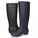 Knee High Rain boot shoes in matt colors and large sizes.