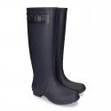 Knee High Rain boot shoes in matt colors and large sizes.