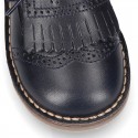 VINTAGE Nappa leather Laces up shoes with tab fringed design.