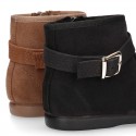 New girl Ankle boot shoes with BUCKLE design in Serratex autumn-winter canvas.