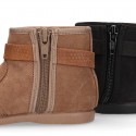 New girl Ankle boot shoes with BUCKLE design in Serratex autumn-winter canvas.