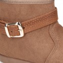 New girl Ankle boot shoes with BUCKLE design in Serratex autumn-winter canvas.