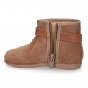 New girl Ankle boot shoes with BUCKLE design in Serratex autumn-winter canvas.