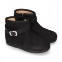 New girl Ankle boot shoes with BUCKLE design in Serratex autumn-winter canvas.