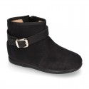 New girl Ankle boot shoes with BUCKLE design in Serratex autumn-winter canvas.