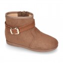 New girl Ankle boot shoes with BUCKLE design in Serratex autumn-winter canvas.