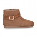 New girl Ankle boot shoes with BUCKLE design in Serratex autumn-winter canvas.