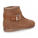 New girl Ankle boot shoes with BUCKLE design in Serratex autumn-winter canvas.