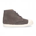 New kids suede leather Ankle boots with TOE CAP.