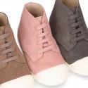 New kids suede leather Ankle boots with TOE CAP.