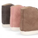 New kids suede leather Ankle boots with TOE CAP.