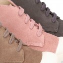 New kids suede leather Ankle boots with TOE CAP.