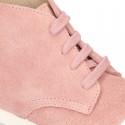 New kids suede leather Ankle boots with TOE CAP.