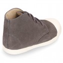 New kids suede leather Ankle boots with TOE CAP.
