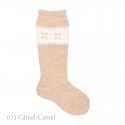 CHILDREN´S CLASSIC BORDER EMBROIDERY KNEE-HIGH WARM SOCKS BY CONDOR.