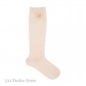 CHILDREN´S CLASSIC KNEE-HIGH SOCKS WITH FAUX FUR POMPIM BY CONDOR.