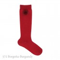 CHILDREN´S CLASSIC KNEE-HIGH SOCKS WITH FAUX FUR POMPIM BY CONDOR.