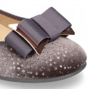 Autumn winter SHINY velvet canvas Ballet flats with big bow.