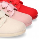 New Autumn winter canvas laces up shoes with ties closure in PASTEL colors.