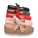 New Autumn winter canvas Mary Janes with ties closure and CRYSTALS design.