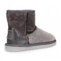 GREY VELVET canvas Australian style Boot shoes with fake hair lining.