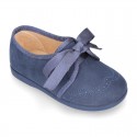 New autumn winter canvas laces up shoes with ties closure for little kids.