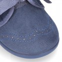 Autumn winter canvas laces up shoes with ties closure for little kids.