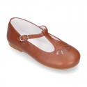 Little T-Strap Mary Jane shoes in nappa leather in COWHIDE leather color.
