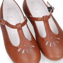 Little T-Strap Mary Jane shoes in nappa leather in COWHIDE leather color.