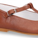 Little T-Strap Mary Jane shoes in nappa leather in COWHIDE leather color.