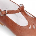 Little T-Strap Mary Jane shoes in nappa leather in COWHIDE leather color.