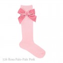 CHILDREN´S COTTON KNEE-HIGH SOCKS WITH VELVET SIDE BOW BY CONDOR.