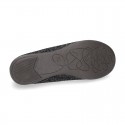 New Autumn Winter METAL Canvas Ballet flat shoes with elastic band.