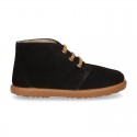 Casual little ankle boots shoes in suede leather.