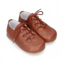 New little ENGLISH style shoes in soft nappa leather in COWHIDE color.