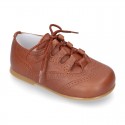 New little ENGLISH style shoes in soft nappa leather in COWHIDE color.