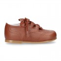 New little ENGLISH style shoes in soft nappa leather in COWHIDE color.