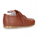 New little ENGLISH style shoes in soft nappa leather in COWHIDE color.