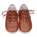 New little ENGLISH style shoes in soft nappa leather in COWHIDE color.