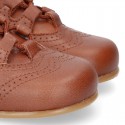 New little ENGLISH style shoes in soft nappa leather in COWHIDE color.