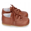 New little ENGLISH style shoes in soft nappa leather in COWHIDE color.