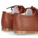 New little ENGLISH style shoes in soft nappa leather in COWHIDE color.