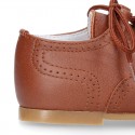 New little ENGLISH style shoes in soft nappa leather in COWHIDE color.