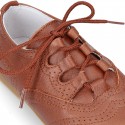 New little ENGLISH style shoes in soft nappa leather in COWHIDE color.