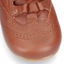 New little ENGLISH style shoes in soft nappa leather in COWHIDE color.