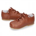 New little ENGLISH style shoes in soft nappa leather in COWHIDE color.