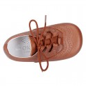 New little ENGLISH style shoes in soft nappa leather in COWHIDE color.