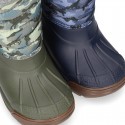 New Little rain boots APRESKI DINOSAURS style with wool knit lining.