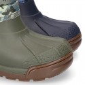 New Little rain boots APRESKI DINOSAURS style with wool knit lining.