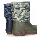 New Little rain boots APRESKI DINOSAURS style with wool knit lining.